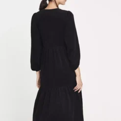 THOUGHT Milou Organic Cotton Corduroy Wrap Dress 10 -Chic Elixir Sales Store tuc143346666 Black R Z004A