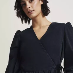 THOUGHT Milou Organic Cotton Corduroy Wrap Dress 16 -Chic Elixir Sales Store tuc143347343 Navy R Z002A