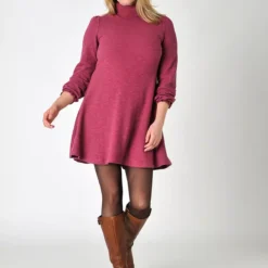 BURGS Georgia Roll Neck Mini Dress 14 -Chic Elixir Sales Store tuc143347511 Purple R Z001A
