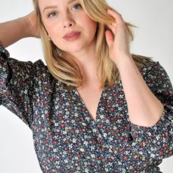 BURGS Carleen Short Wrap Dress 14 -Chic Elixir Sales Store tuc143347941 Navy R Z003A