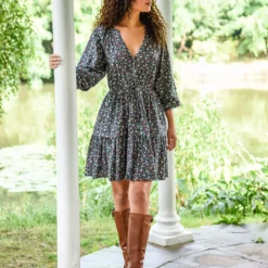 BURGS Carleen Short Wrap Dress 14 -Chic Elixir Sales Store tuc143347941 Navy R Z006A