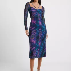 FRENCH CONNECTION Toni Mesh Gabriela Dress XL -Chic Elixir Sales Store tuc143360361 Blue R Z001A