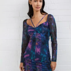 FRENCH CONNECTION Toni Mesh Gabriela Dress XL -Chic Elixir Sales Store tuc143360361 Blue R Z002A