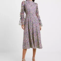 FRENCH CONNECTION Alezzia Ely Jacquard Mix Dress 16 7 FRENCH CONNECTION Alezzia Ely Jacquard Mix Dress 16 -Chic Elixir Sales Store tuc143360417 Green R Z002A