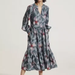 THOUGHT Tarni Hemp Patchwork Midi Dress 18 -Chic Elixir Sales Store tuc143361137 Green R Z002A