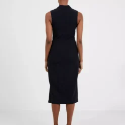 FRENCH CONNECTION Echo Crepe Mock Neck Dress 16 -Chic Elixir Sales Store tuc143397877 Black R Z004A