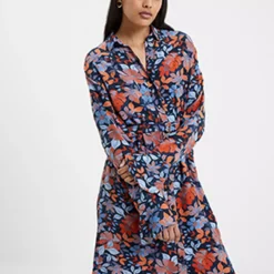 FRENCH CONNECTION Adalina Shirt Dress 16 -Chic Elixir Sales Store tuc143399451 Blue R Z001A