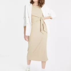 Neutral Tie Detail Jersey Dress 22 9 Neutral Tie Detail Jersey Dress 22 -Chic Elixir Sales Store tuc143424126 Neutral R Z002A