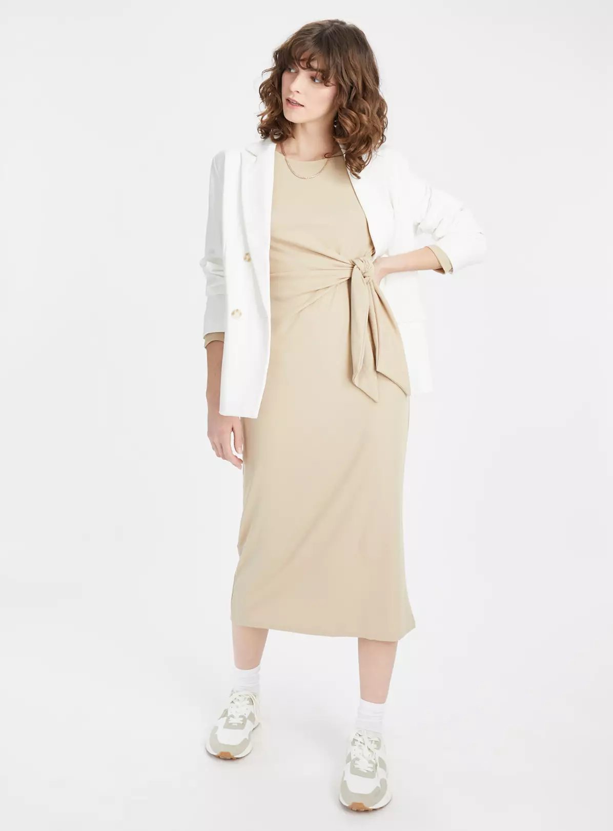 Neutral Tie Detail Jersey Dress 22 6 Neutral Tie Detail Jersey Dress 22 - Image 4
