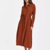 Tan Plisse Midaxi Shirt Dress 22R -Chic Elixir Sales Store tuc143424919 Brown R Z001A