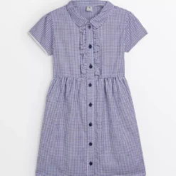 Navy Gingham Back Bow Generous Fit School Dress 3 Years -Chic Elixir Sales Store tuc143436469 Navy R Z001A