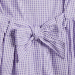 Lilac Gingham Back Bow Generous Fit School Dress 7 Years