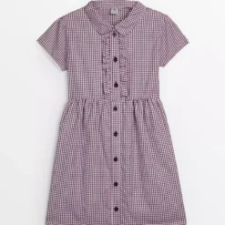 Dark Red Gingham Back Bow Generous Fit School Dress 4 Years -Chic Elixir Sales Store tuc143436864 Dark20Red R Z001A 6