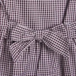 Dark Red Gingham Back Bow Generous Fit School Dress 13 Years