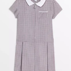 Dark Red Gingham Sporty School Dress 2 Pack 6 Years