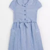 Blue Stripe School Dress 6 Years 5 Years -Chic Elixir Sales Store tuc143438405 Blue R Z001A