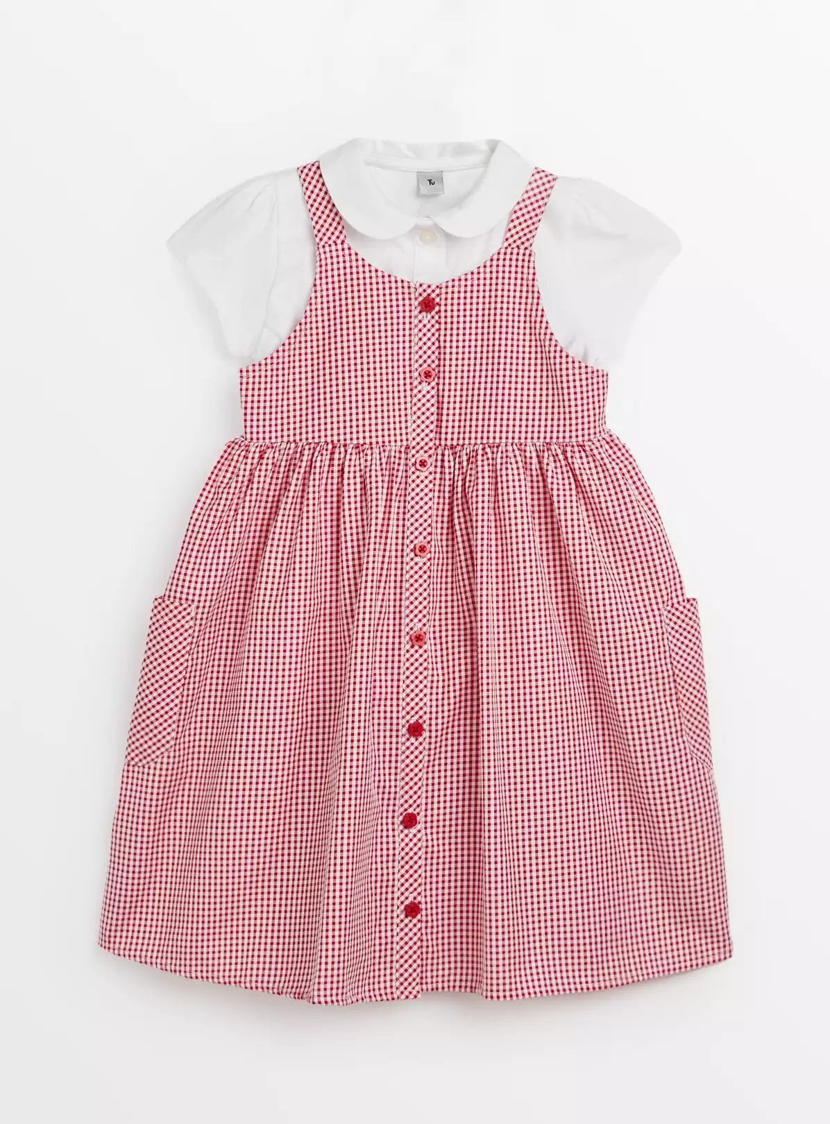 Red Gingham Dress & Top Set 12 Years 4 Red Gingham Dress & Top Set 12 Years - Image 2