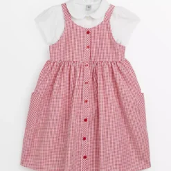 Red Gingham Dress & Top Set 5 Years -Chic Elixir Sales Store tuc143446202 Red R Z001A 6