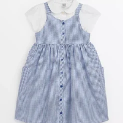 Blue Gingham Dress & Top Set 4 Years