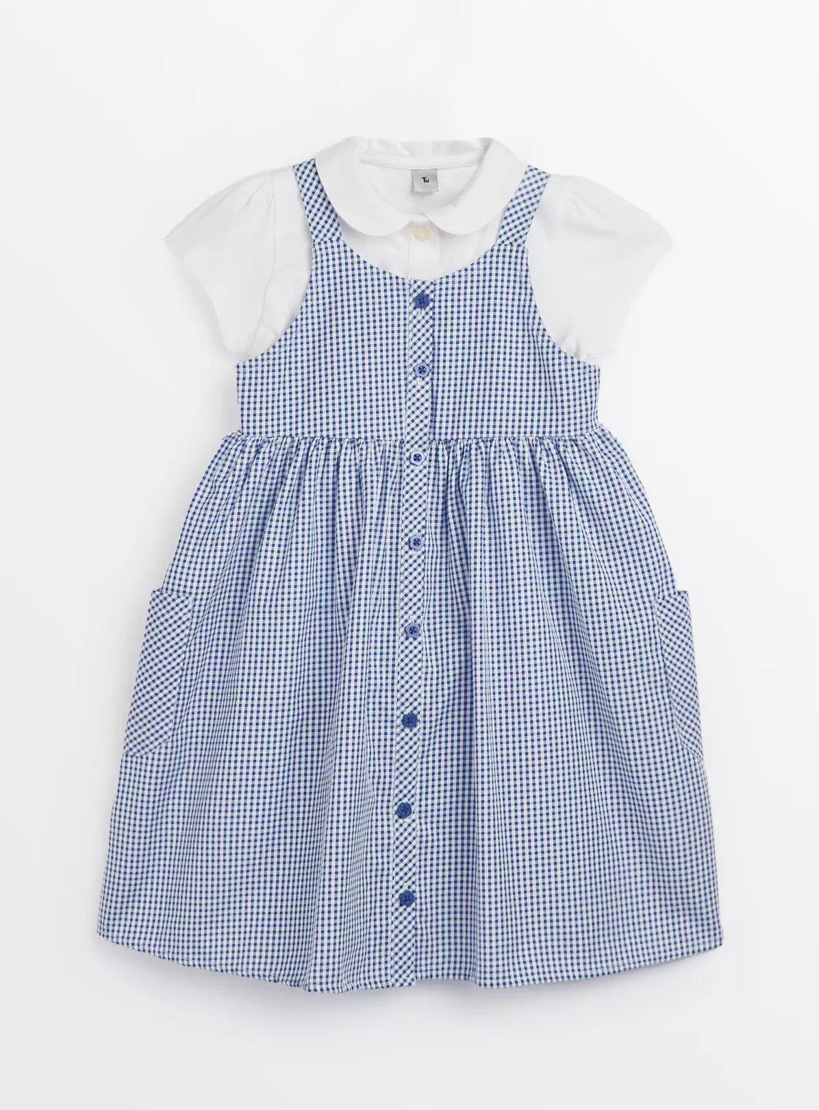 Blue Gingham Dress & Top Set 7 Years 3 Blue Gingham Dress & Top Set 7 Years