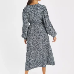 Navy Floral Midi Tea Dress 8L