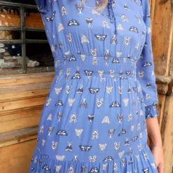 ANORAK Night Butterfly Lily Midi Dress 16