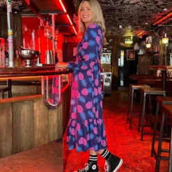 ANORAK Pineapples Shirred Midi Dress 18 -Chic Elixir Sales Store tuc143480460 Blue R Z001A 1