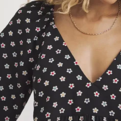 SIMPLY BE Black Floral Tiered Smock Dress 10