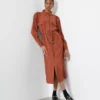 For All The Love Brown Belted Utility Midi Dress 10 -Chic Elixir Sales Store tuc143579224 Brown R Z001A