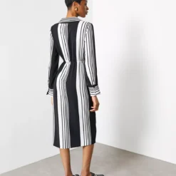 For All The Love Stripe Printed Tie Wrap Midi Dress 20 -Chic Elixir Sales Store tuc143579312 Multi20Coloured R Z006A