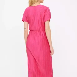 Pink Plisse Twist Dress 16