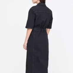 Black Denim Midi Shirt Dress 6 -Chic Elixir Sales Store tuc143638618 Black R Z004A 1