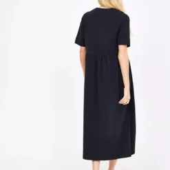 Black Tiered Midaxi T-Shirt Dress S -Chic Elixir Sales Store tuc143647039 Black R Z004A