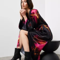 For All The Love Printed Kimono Wrap Midaxi Dress 16 -Chic Elixir Sales Store tuc143652049 Multi20Coloured R Z004A