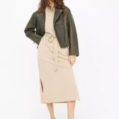 Beige Washed Belted T-Shirt Dress XL -Chic Elixir Sales Store tuc143654845 Beige R Z002A