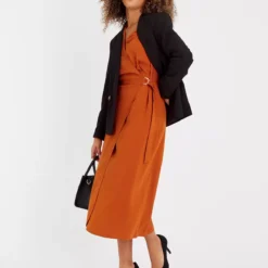 Brown Wrap Buckle Midaxi Dress 24 -Chic Elixir Sales Store tuc143676665 Brown R Z002A