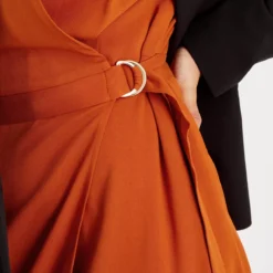 Brown Wrap Buckle Midaxi Dress 24 -Chic Elixir Sales Store tuc143676665 Brown R Z003A