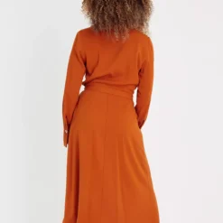 Brown Wrap Buckle Midaxi Dress 24 -Chic Elixir Sales Store tuc143676665 Brown R Z004A