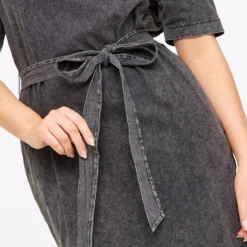 Charcoal Washed Belted T-Shirt Dress XL -Chic Elixir Sales Store tuc143682205 Charcoal R Z003A