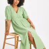 Green Gingham Midaxi Dress 12R -Chic Elixir Sales Store tuc143682715 Green R Z001A