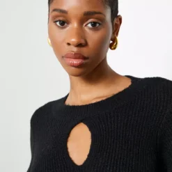 For All The Love Black Keyhole Knit Midaxi Dress 16 -Chic Elixir Sales Store tuc143711096 Black R Z003A