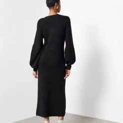 For All The Love Black Keyhole Knit Midaxi Dress 16 -Chic Elixir Sales Store tuc143711096 Black R Z005A