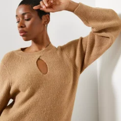 For All The Love Camel Keyhole Knit Midaxi Dress 18 -Chic Elixir Sales Store tuc143711205 Camel R Z005A