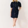 EVERBELLE Puff Sleeve Short Denim Dress 16 -Chic Elixir Sales Store tuc143716111 Denim R Z003A