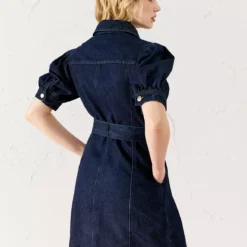 EVERBELLE Puff Sleeve Short Denim Dress 16 -Chic Elixir Sales Store tuc143716111 Denim R Z004A