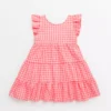 Neon Pink Gingham Dress 1-2 Years
