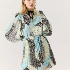 EVERBELLE Patched Print Pleated Mini Dress 22 -Chic Elixir Sales Store tuc143737392 Multi20Coloured R Z001A