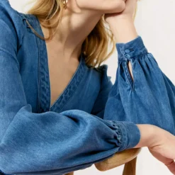 EVERBELLE Tencel Volume Sleeve Midi Dress 16