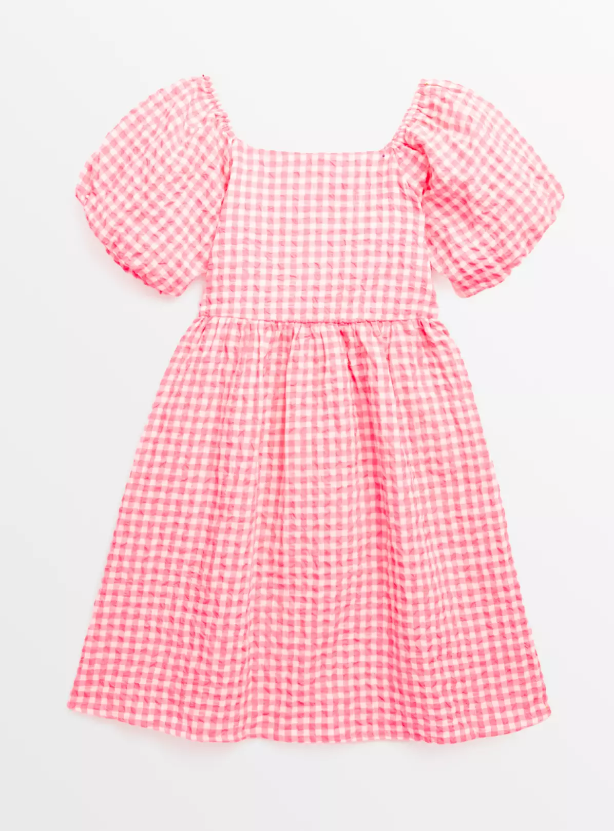 Neon Pink Woven Gingham Dress 10 Years 4 Neon Pink Woven Gingham Dress 10 Years - Image 2