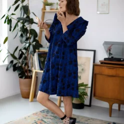 THOUGHT Simone Organic Cotton Broderie Shift Dress 18 -Chic Elixir Sales Store tuc143791284 Dark20Blue R Z001A 1